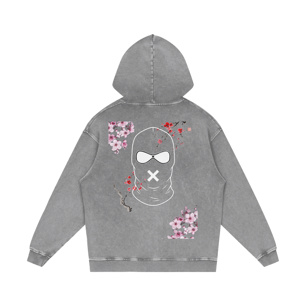 "Urban Haze" Ski Mask Snow Washed Loose Cotton Hoodie