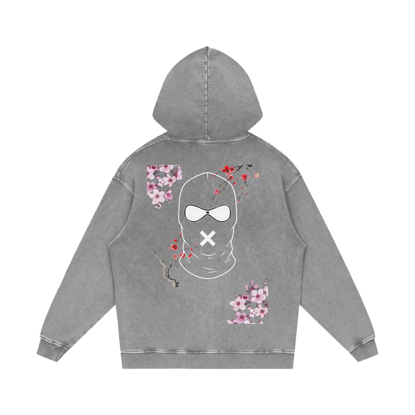 "Urban Haze" Ski Mask Snow Washed Loose Cotton Hoodie