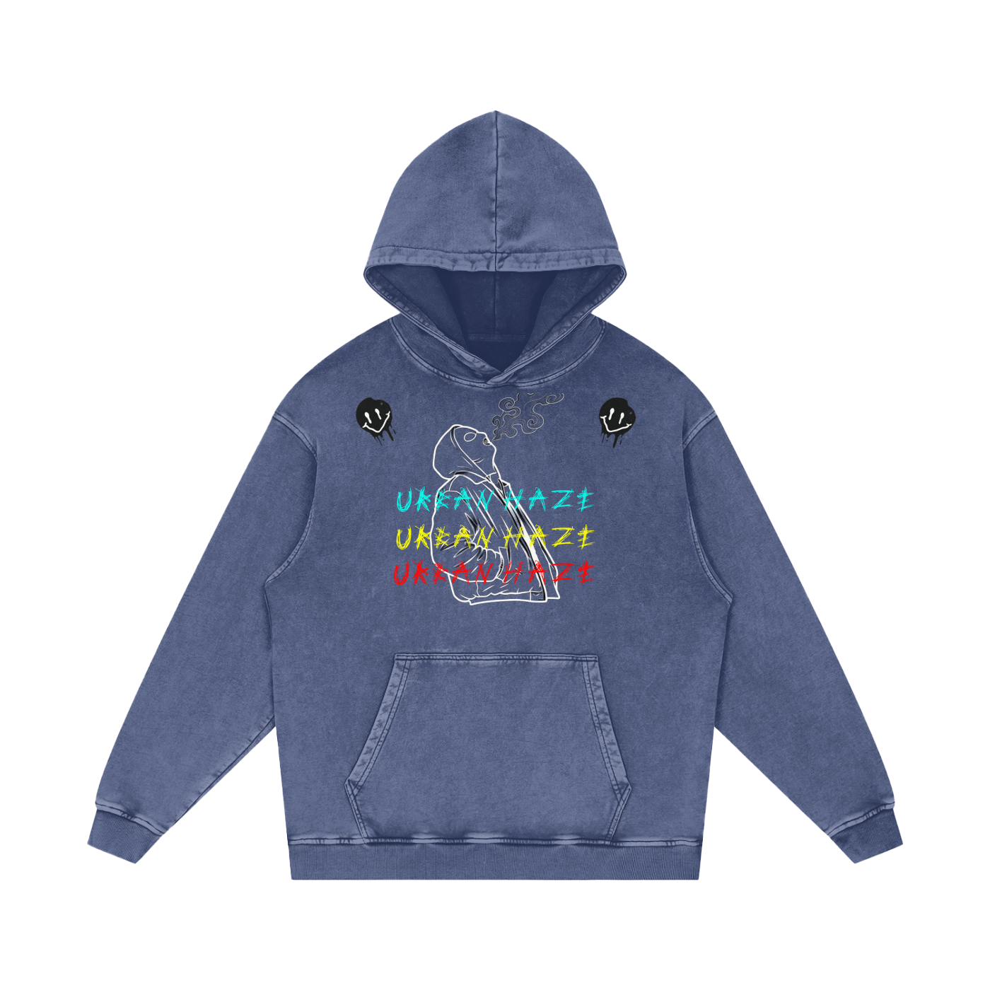 "Urban Haze" Ski Mask Snow Washed Loose Cotton Hoodie