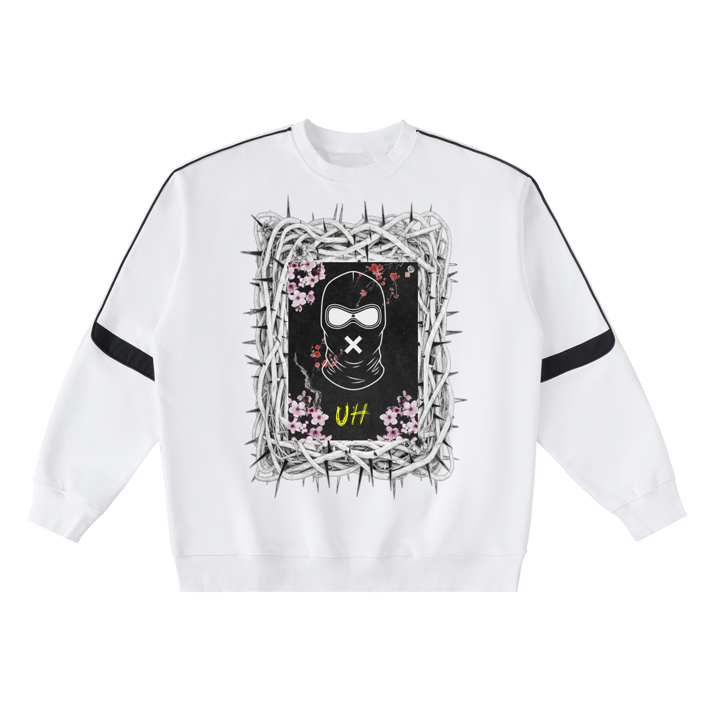 "Urban Haze" Streetwear Graphic Oversized Crewneck Taped Sweatshirt
