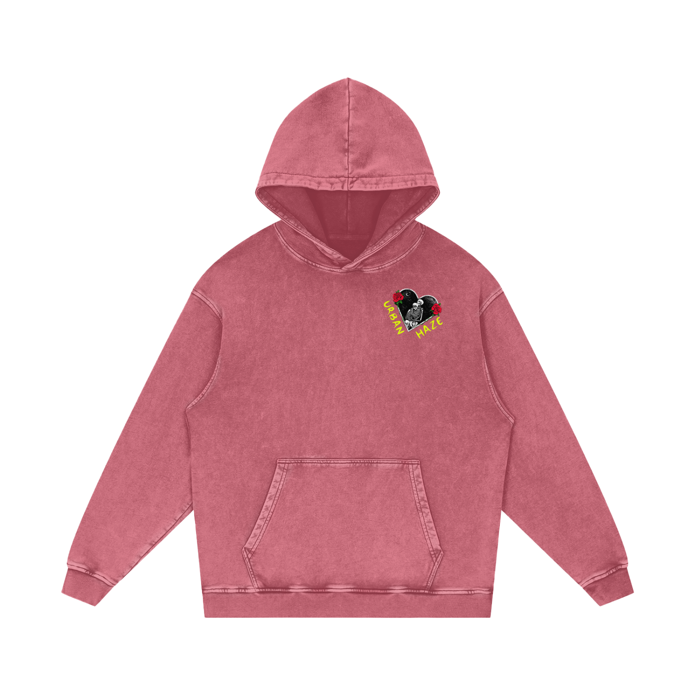 “URBAN HAZE” Vintage "Night Crawlers" Skeleton Snow Washed Loose Cotton Hoodie